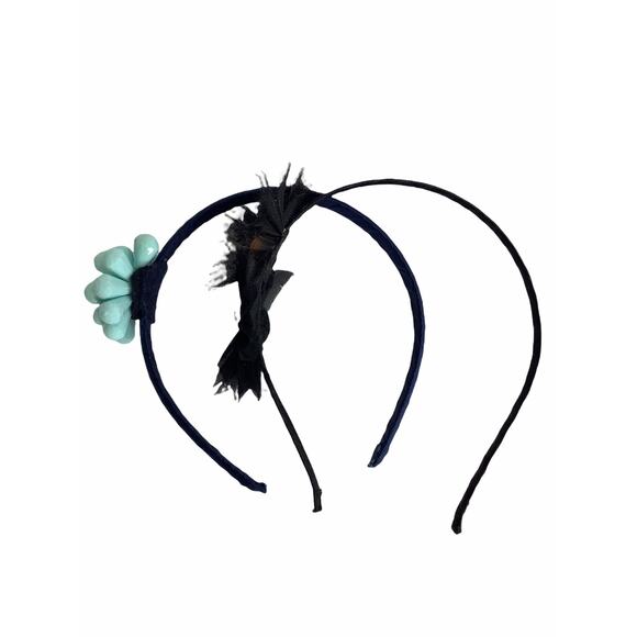 Girl’s Bundle 2 Black Embellished Headbands - Picture 1 of 8